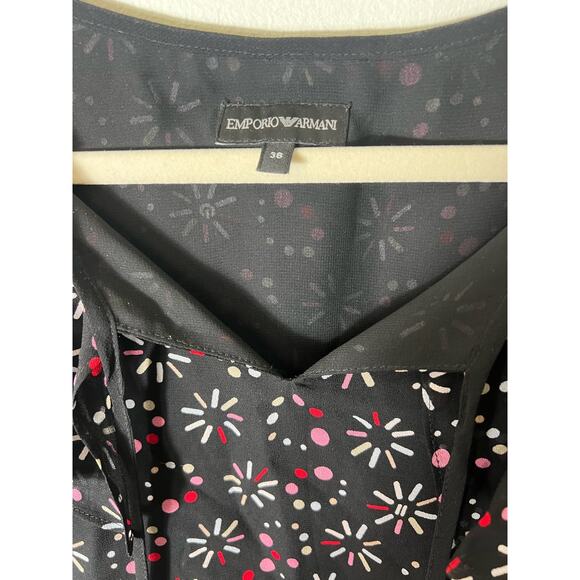 Emporio Armani Black Ruffled Neckline Midi Dress Sz 38 - Picture 3 of 3